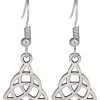 STEAMPUNK STORY Boucles D'oreille Argentées En Forme De Triquetra, Occulte Vintage Gothique Celtique -Costumes Cosplay Soldes Boutique ACCBCL316