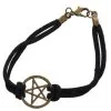 STEAMPUNK STORY Bracelet Pentacle Couleur Or Vieilli Avec Bracelet Noir -Costumes Cosplay Soldes Boutique ACCBRA135