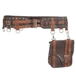 RESTYLE Ceinture Marron Poche Sacoche Modulable, Steampunk Postapo