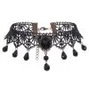 STEAMPUNK STORY Ras De Cou En Dentelle Noire Avec Perles Et Camé élégant -Costumes Cosplay Soldes Boutique ACCCOU166