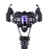 RESTYLE Ras De Cou Rose Violette Avec Motif Architecture Gothique Noir, Collier -Costumes Cosplay Soldes Boutique ACCCOU226