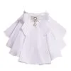 STEAMPUNK STORY Jabot Tissu Blanc, Ruban Et Broche Argenté Avec Cristal, Victorien Aristocrate -Costumes Cosplay Soldes Boutique ACCJAB011