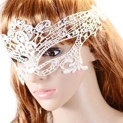 STEAMPUNK STORY Masque Loup Vénitien élégant Gothique En Dentelle Blanche