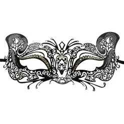 STEAMPUNK STORY Masque Vénitien En Métal Noir, Papillon élégant Aristocrate Et Strass, Bal Masqué, Renard