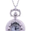 STEAMPUNK STORY Petite Montre à Gousset Argenté Blanche Avec Chiffre Romain