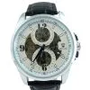STEAMPUNK STORY Montre Automatique Noire Engrenages Argentés Contours Blancs Steampunk