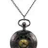 STEAMPUNK STORY Montre à Gousset Collier Noir Chiffres Romains Steampunk -Costumes Cosplay Soldes Boutique ACCMON144