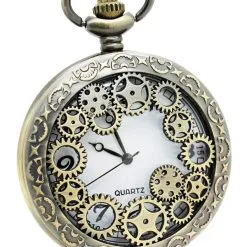 STEAMPUNK STORY Montre De Gousset Couleur Bronze Avec Engrenages Aristocrate Gothique Steampunk