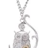 STEAMPUNK STORY Collier Hibou Mécanique Couleur Argent, Bijoux Steampunk -Costumes Cosplay Soldes Boutique ACCPEN286