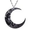 RESTYLE Collier Gros Croissant De Lune Texturé Luna Occulte -Costumes Cosplay Soldes Boutique ACCPEN310