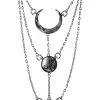 RESTYLE Collier Occulte Moon Phase, Phase Lunaire Couleur Argent -Costumes Cosplay Soldes Boutique ACCPEN317