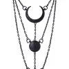 RESTYLE Collier Occulte Moon Phase, Phase Lunaire Couleur Noire -Costumes Cosplay Soldes Boutique ACCPEN318