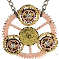 STEAMPUNK STORY Collier Pendentif Engrenages Mécaniques 3D Steampunk