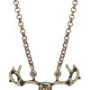 STEAMPUNK STORY Collier Couleur Vieil Or Avec Pendentif Tête De Cerf, Vintage Occulte Boho Gothique -Costumes Cosplay Soldes Boutique ACCPEN495