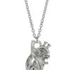 STEAMPUNK STORY Collier Pendentif Coeur Anatomique Argenté -Costumes Cosplay Soldes Boutique ACCPEN779