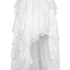 Jupe Blanche En Dentelle, Différents Niveaux De Drapés, Aristocrate élégant, Darkinlove 1 Jupe Blanche En Dentelle, Différents Niveaux De Drapés, Aristocrate élégant, Darkinlove -Costumes Cosplay Soldes Boutique DARKIL191