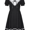Robe Noire à Col Blanc Avec Broderie, Vintage Witch Coven, Darkinlove
