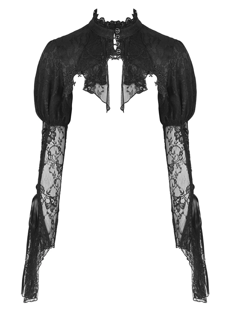 Darkinlove Boléro Noir En Dentelle Manches Ballons Et Transparence Gothique Romantique 3 Darkinlove Boléro Noir En Dentelle Manches Ballons Et Transparence Gothique Romantique