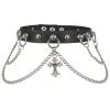 STEAMPUNK STORY Ras De Cou Chaînes Et Clés Noir Argent Clous Punk Gothique -Costumes Cosplay Soldes Boutique FANTA0029