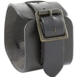 STEAMPUNK STORY Bracelet Manchette En Cuir Noir, LaRPS GN Médiéval