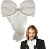Pentagramme Grand Jabot En Dentelle Blanche Avec Noeud Papillon élégant Gothique -Costumes Cosplay Soldes Boutique PENTA086