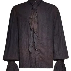 Blouse Noire Gothique Steampunk Homme Du Peuple Début XIXe Siecle Punk Rave