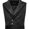 Veste Noire Homme Sans Manches, Gothique élégant Aristocrate Vampire, Punk Rave 1 Veste Noire Homme Sans Manches, Gothique élégant Aristocrate Vampire, Punk Rave -Costumes Cosplay Soldes Boutique PUNKR0309