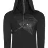 Pull Top Noir Homme Avec Capuche Et Masque à Zipper, Cyber Gothique Punk, Punk Rave -Costumes Cosplay Soldes Boutique PUNKR0440