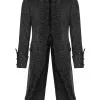 PUNK RAVE Veste Noire Ouverte Homme Queue De Pie, Froufrous En Dentelle, Gothique Aristocrate -Costumes Cosplay Soldes Boutique PUNKR0703