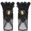 PUNK RAVE Bracelets En Dentelle Et Broderie Noire Avec Médaillon Et Chaine, élégant Victorien -Costumes Cosplay Soldes Boutique PUNKR0774