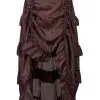 STEAMPUNK STORY Jupe Marron Avec étages De Froufrous, Gothique Victorien Steampunk -Costumes Cosplay Soldes Boutique VETJUP265