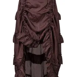 STEAMPUNK STORY Jupe Marron Avec étages De Froufrous, Gothique Victorien Steampunk