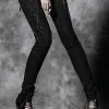 Pantalon Noir à Tête De Mort Gothique élégant Aristocrate Punk Rave K-172 -Costumes Cosplay Soldes Boutique VETPAN099