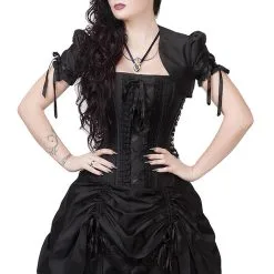 STEAMPUNK STORY Robe Corset Noire Avec Laçage Boléro élégant Gothique Victorien 326